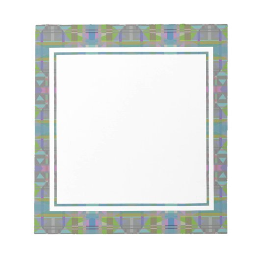 緑の青い紫の幾何学的 ノートパッド (正面)