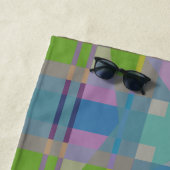 緑の青い紫の幾何学的 ビーチタオル (インサイチュ)