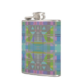 緑の青い紫の幾何学的 フラスク (左)