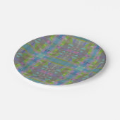 緑の青い紫の幾何学的 ペーパープレート (アングル)