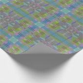 緑の青い紫の幾何学的 ラッピングペーパー (角)