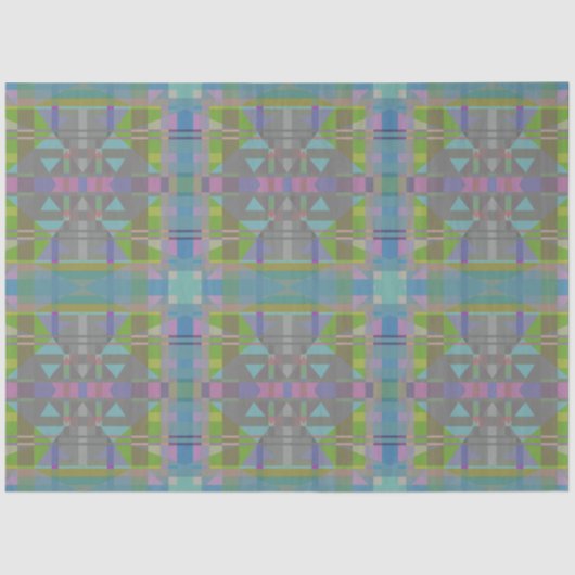 緑の青い紫の幾何学的 薄葉紙 (正面)