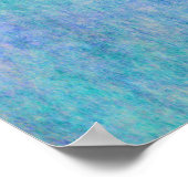 緑の青い紫の水彩背景 ポスター (角)