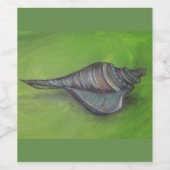 緑の青い貝殻 ワインラベル (シングルラベル)