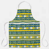 緑の青い部族のパタ伝統的ーン エプロン (正面)