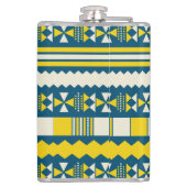 緑の青い部族のパタ伝統的ーン フラスク (裏面)