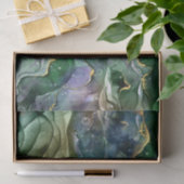 緑の青い金ゴールドインク抽象芸術 薄葉紙 (ギフト)