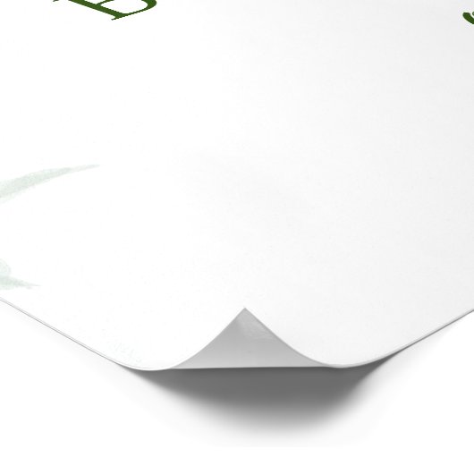 緑の青その男の子のシャワー歓迎サイン ポスター (角)