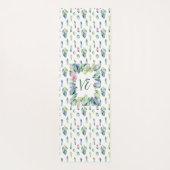 緑の青とピンクの結晶 ヨガマット (裏面)