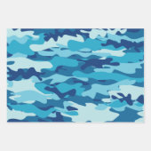 緑の青とピンクの軍隊の迷彩柄迷彩パターン ラッピングペーパーシート (正面2)