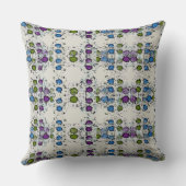 緑の青と紫の点 クッション (裏面)