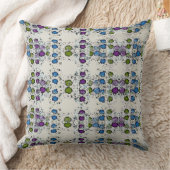 緑の青と紫の点 クッション (ブランケット)