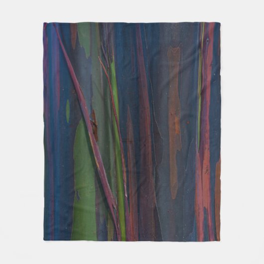 緑の青と茶色の抽象芸術絵画 フリースブランケット (正面)