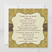 緑の青と金ゴールドの孔雀の羽スイート16 招待状 (裏面)