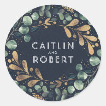 緑の青と金ゴールドの結婚緑