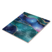 緑の青のジード銀河系フェイクゴールデモダンン タイル (側面)