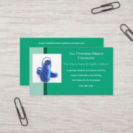 緑の青の医療用下駄の制服 名刺