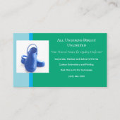 緑の青の医療用下駄の制服 名刺 (正面)