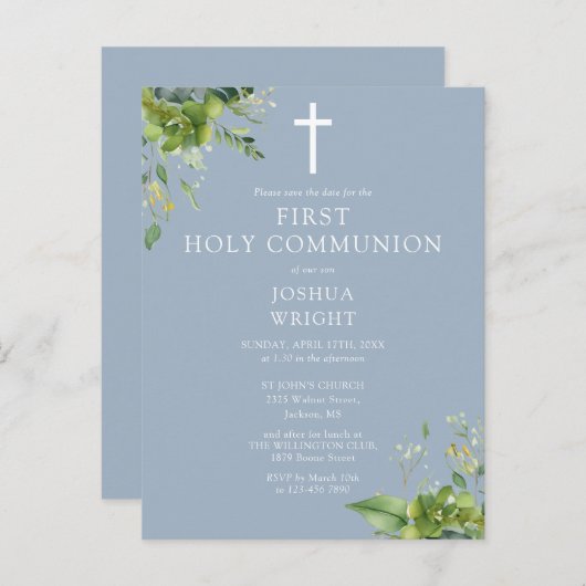 緑の青の最初の聖なる聖餐式を保存 ポストカード (正面/裏面)