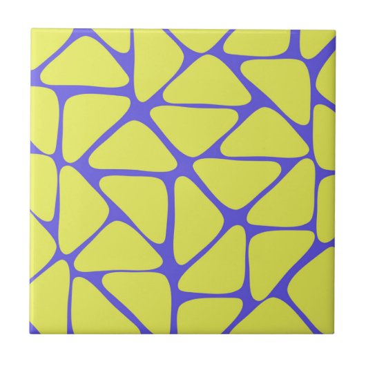 緑の青ネオン幾何三角形パターン タイル (正面)