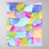 緑の青ピンク黄色の紫の水色 ポスター (正面)