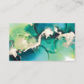 緑の青金ゴールド水彩色の名刺 名刺 (裏面)