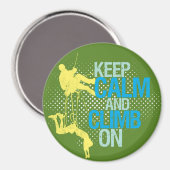 緑の静保かな岩に登る登山マグネット マグネット (正面/裏面)