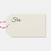 緑の非常に陽気なクリスマスツリーの家族の名前 ギフトタグ (裏面横)