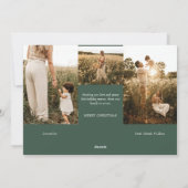 緑の非常に陽気なクリスマス4つの写真水平 シーズンカード (裏面)