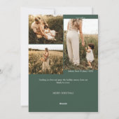 緑の非常に陽気なクリスマス4枚の写真垂直 シーズンカード (裏面)