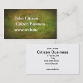 緑の革張りのルックテクスチャ 名刺 (正面/裏面)