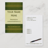 緑の革本の名刺 名刺 (正面/裏面)