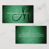 緑の革 名刺 (正面/裏面)