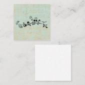 緑の音楽を背景に素朴並ぶ鳥 ノートカード (正面/裏面)