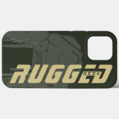 緑の頑丈なギークマン保持ヘッド |考えの男 Case-Mate iPhoneケース (裏面 (横))