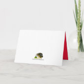 緑の頬のカップル愛の赤2鳥ペア シーズンカード (裏面)