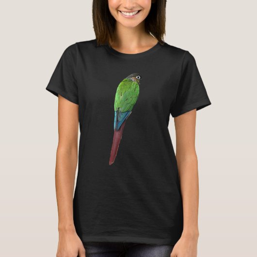 緑の頬のコンキュアオウムの鳥の緑の頬 Tシャツ (正面)