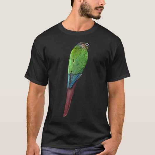 緑の頬のコンキュアオウムの鳥の緑の頬 Tシャツ (正面)