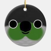緑の頬をしたインコの顔 セラミックオーナメント (裏面)