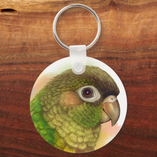 緑の頬をした現実的な絵画衣服 キーホルダー (正面)