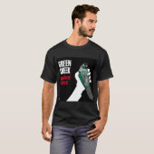 緑の頬: 鳥類の馬鹿(ターコイズ) Tシャツ (正面フル)