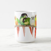 緑の頬Conure コーヒーマグカップ (中央)