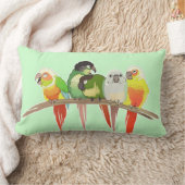 緑の頬Conures ランバークッション (ブランケット)