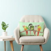 緑の頬Conures ランバークッション (椅子)