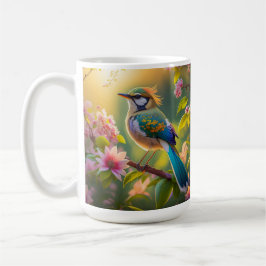緑の頭のアオケビタイセイの幻想的な鳥 コーヒーマグカップ