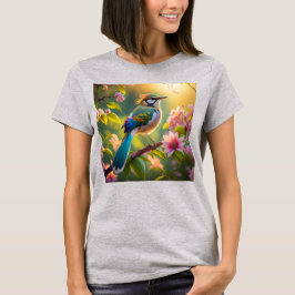 緑の頭のアオケビタイセイの幻想的な鳥 Tシャツ