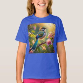 緑の頭のアオケビタイセイの幻想的な鳥 Tシャツ