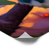 緑の頭のティール(緑がかった色)翼ファンタジー鳥 ポスター (角)