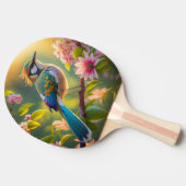 緑の頭のティール（緑がかった色）翼ファンタジー鳥 卓球ラケット (横)