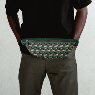 緑の頭のマラードアヒルのパターン ファニーパック